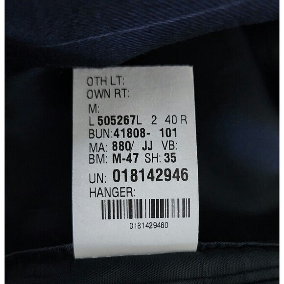 VTG Lauren Ralph Lauren Wool Cashmere Blazer Jacket Blue Striped 2-Button Sz 40R - Picture 8 of 9